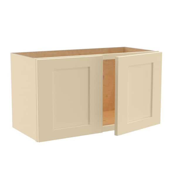 Home Decorators Collection Newport 24 in. W x 24 in. D x 15 in. H Assembled Plywood Wall Bridge Kitchen Cabinet in Blended Cream with Soft Close