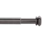 72 in. - 144 in. Mix and Match Telescoping 1 in. Single Curtain Rod in Gunmetal