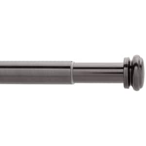 72 in. - 144 in. Mix and Match Telescoping 1 in. Single Curtain Rod in Gunmetal