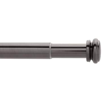 Home Decorators Collection 72 in. - 144 in. Telescoping 1 in. Single Curtain Rod in Gunmetal U-GM144FOHJ07