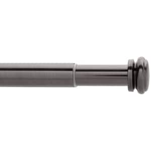 36 in. - 72 in. Telescoping 1 in. Single Curtain Rod in Gunmetal