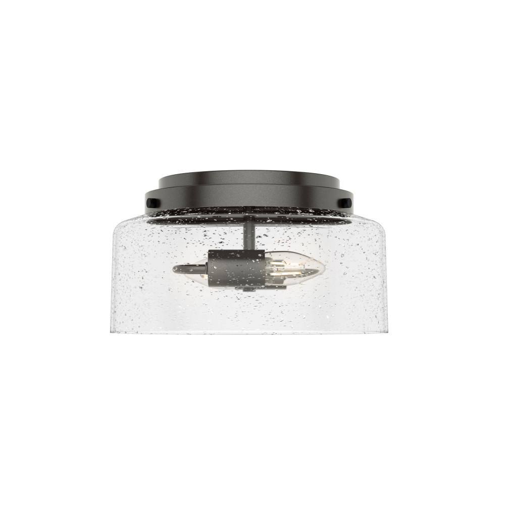 Hartland Noble Bronze Seeded Glass 11.5" LED Flush Mount Light