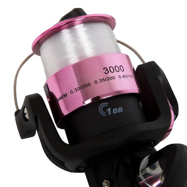 78 in. Pole Pink Fiberglass Rod and Reel Combo Medium Action, Size 30 Spinning  Reel for Lake Fishing (2-Piece) 654333DYL - The Home Depot