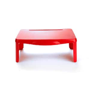 Portable 12 in. x 17.5 in. x 7.5 in. Laptop Desk Stand and Tray with Storage, Red