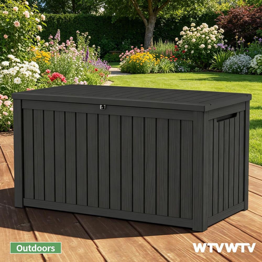 WTVWTV 200 Gal. Outdoor Waterproof Resin Storage Deck Box