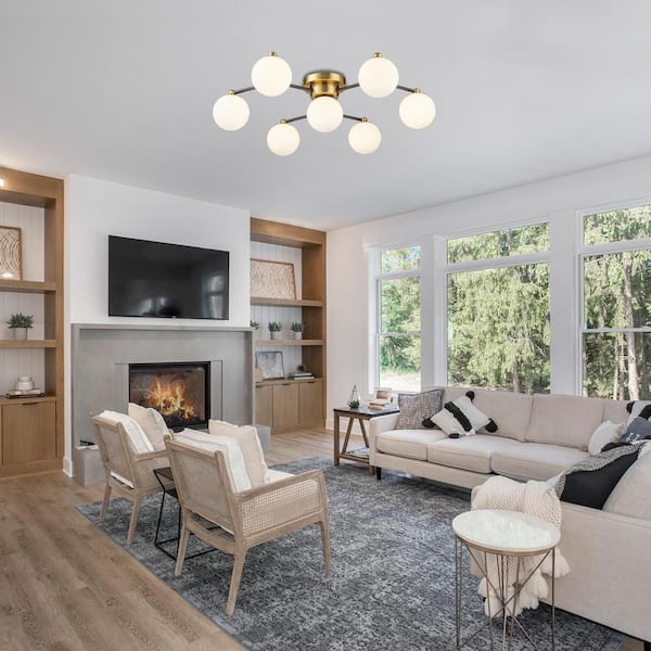 Large Mid Mod Ceiling Light White Chandelier Mid Century Modern