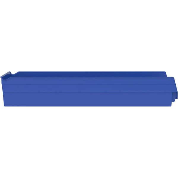 30174 Series, 11 1/8 in. W x 23 5/8 in. D x 4 in. H, Blue Open Hopper Shelf Bins Storage Organizer System, 6-Pack