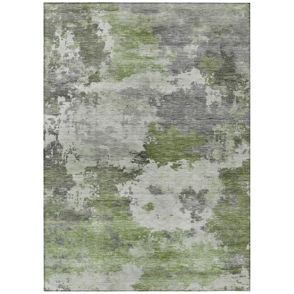 Chantille Machine Washable Indoor/Outdoor Abstract ACN2144 Olive 8 ft. x 10 ft. Area Rug