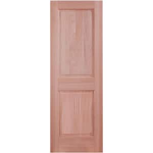 24 in. x 80 in. 2-Panel Solid Core Unfinished Mahogany Wood Interior Door Slab