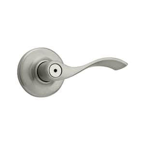 Balboa Satin Nickel Privacy Bed/Bath Door Handle with Microban Antimicrobial Technology and Lock
