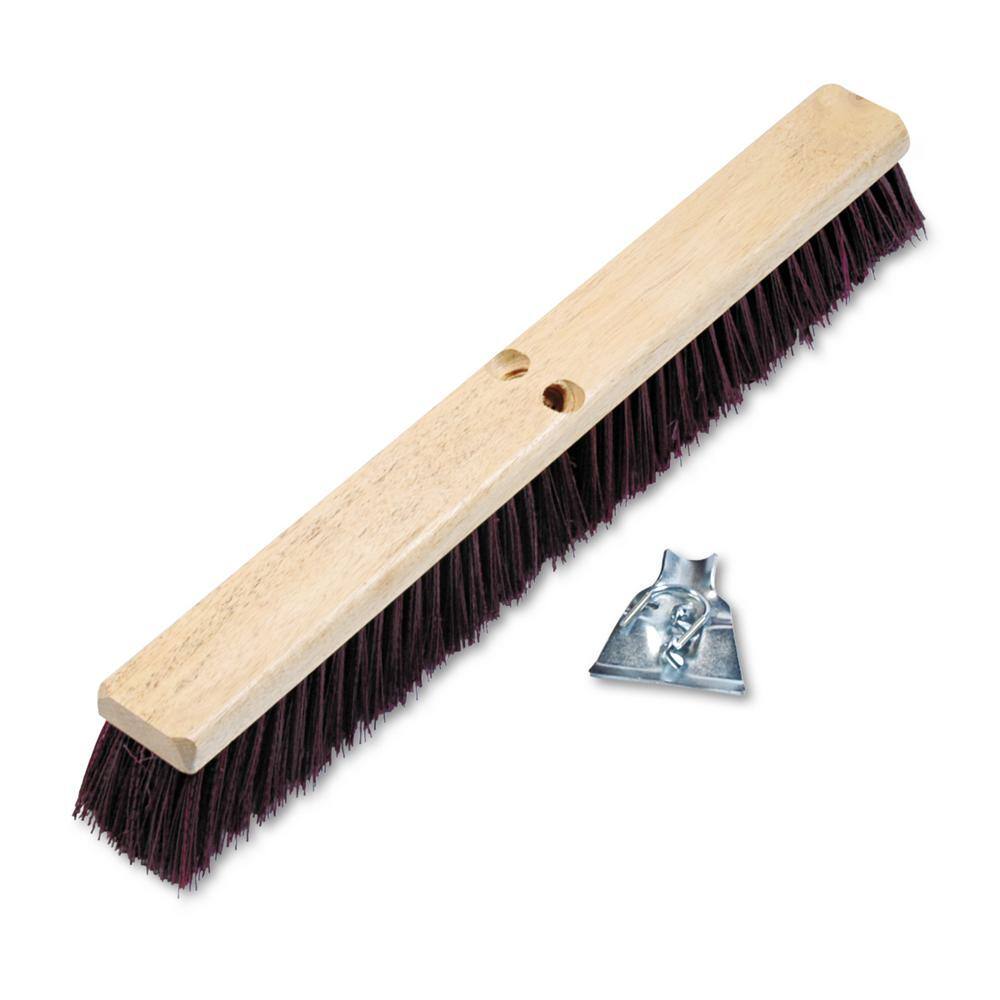 ProLine 24 in. Maroon Stiff Polypropylene Floor Brush Head with 3/14 in Brush BWK20324