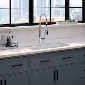 Cape Dory Undermount Cast Iron 22 in. Single Bowl Kitchen Sink in White with Simplice Kitchen Faucet