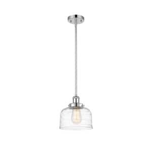 Bell 60-Watt 1-Light Polished Chrome Shaded Mini Pendant Light with Clear Glass Clear Glass Shade