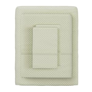 4-Piece Sage 90 GSM 100% Polyester Queen Sheet Set