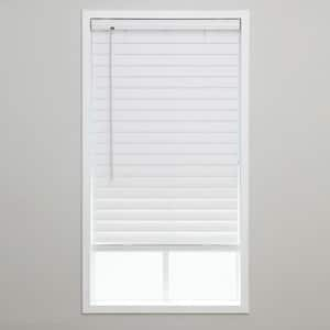 White Cordless Room Darkening Venetian Vinyl Blinds with 2 in. Slats - 26.5 in. W x 48 in. L