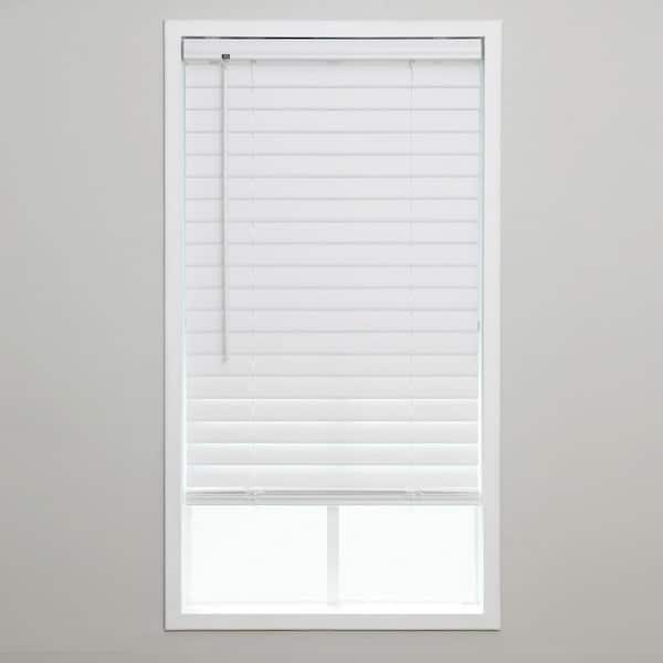 White Cordless Room Darkening Venetian Vinyl Blinds with 2 in. Slats - 59 in. W x 48 in. L