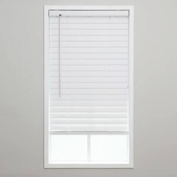 Eclipse White Cordless Room Darkening Venetian Vinyl Blinds with 2 in. Slats - 65.5 in. W x 48 in. L