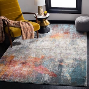 Luxor Ivory/Blue 4 ft. x 6 ft. Abstract Gradient Area Rug