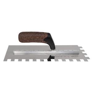 1/2 in. x 1/2 in. x 1/2 in. Cork Handle XL Stainless Steel Square-Notch Flooring Trowel