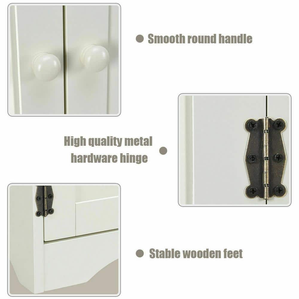 White MDF 49" Accent Cabinet with Adjustable Shelves