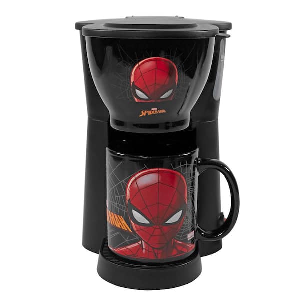 Uncanny Brands Single-Serve Black Marvel Spiderman Coffee Maker