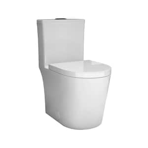 Small Compact 12 in. 1-piece 0.8/1.6 GPF Dual Flush Round Toilet in White Seat Included