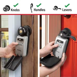 Key Lock Box for Knobs and Lever Door Handles, Adjustable Shackle and Resettable Combination