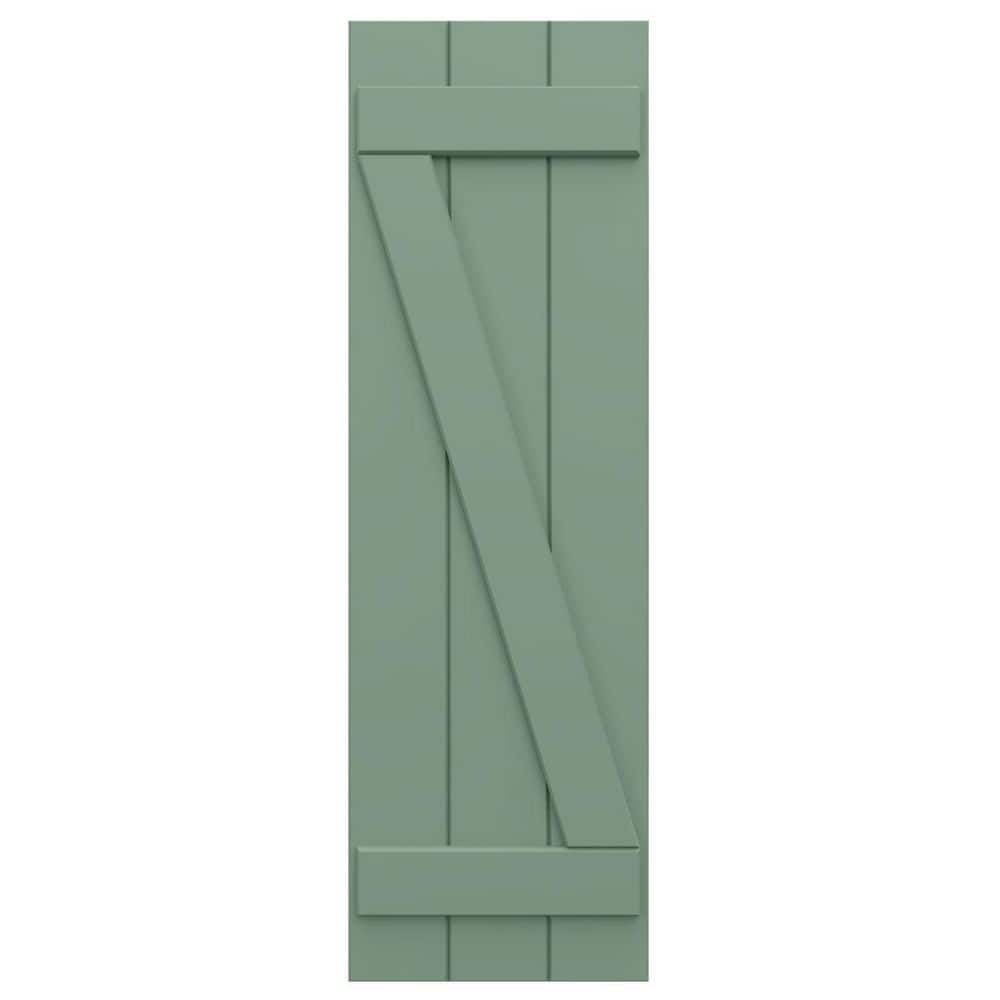 "21 1/2""W x 75""H EnduraCore Composite, 4-Board Joined Board-n-Batten Shutters +ZBar, Track Green (Pair-No Hardware)" price history on PriceWatchPro