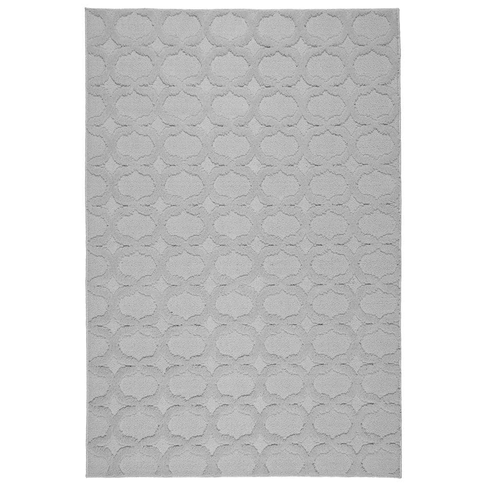Sparta Silver 8 ft. x 10 ft. Casual Tufted Solid Color Trellis Polypropylene Area Rug price history on PriceWatchPro
