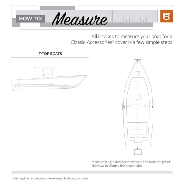 Classic Accessories StormPro 20 - 22 ft. Charcoal Grey T-Top Boat