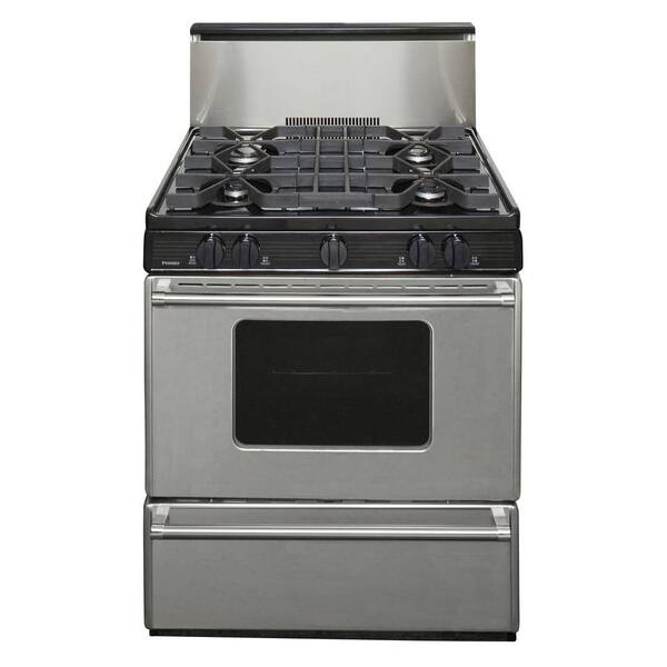 Premier ProSeries 30 in. 3.91 cu. ft. Battery Spark Ignition Gas Range in Stainless Steel