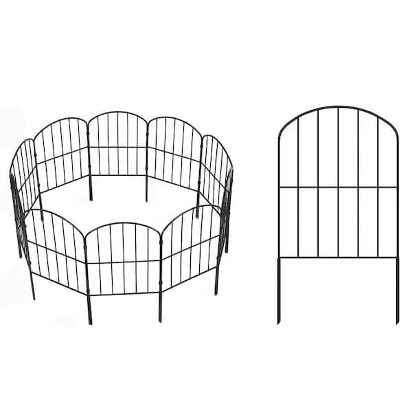 Oyezvary 24 in. Rustproof Metal Wire Border Animal Barrier Arched Design for Yard Patio Decor 10 ft. 10 Panels