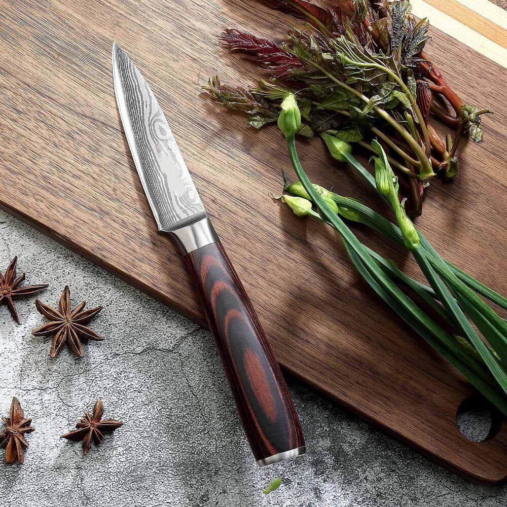 3.5 Inch Paring Knife, High Carbon Stainless Steel Forged Blade, Ultra Sharp Small Kitchen Fruit Knife - Thumbnail 5