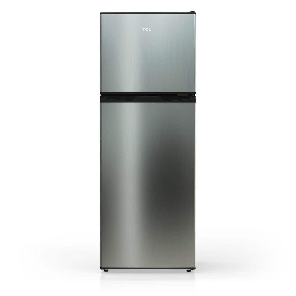 TCL 4.7 cu. ft. 2-Door Mini Refrigerator in Silver with Top