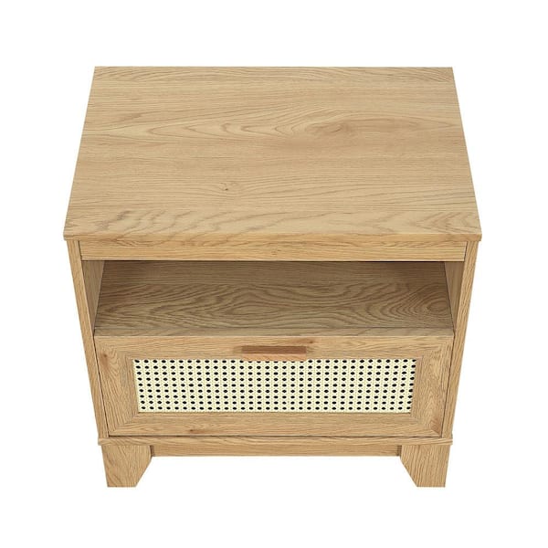 Manhattan Comfort Sheridan Modern Cane Nightstand in Nature Manhattan Comfort Sheridan Modern Cane Nightstand in Nature