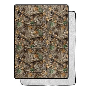 Realtree Edge Silk Touch Sherpa Twin Size Multi-Colored Throw Blanket