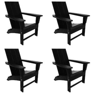 Shoreside Black Folding Adirondack Chair (Set of 4)