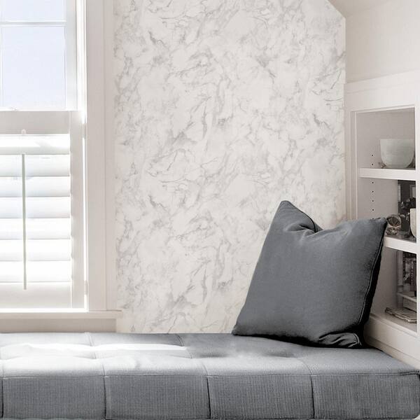 SCOTT LIVING Grey Calacatta Marble Self Adhesive Strippable Wallpaper  Covers  sq. ft. SLS3506 - The Home Depot