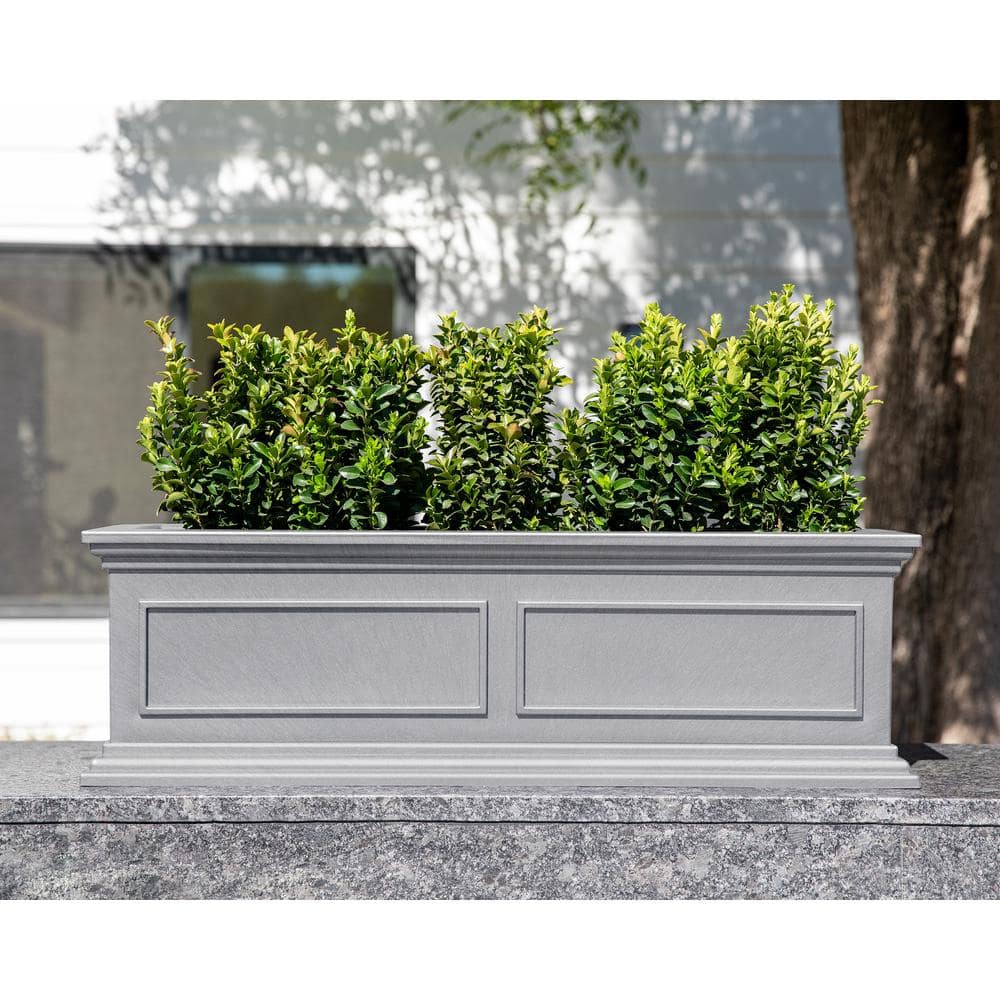 Gray 36" Recycled Plastic Outdoor/Indoor Window Box Planter Set
