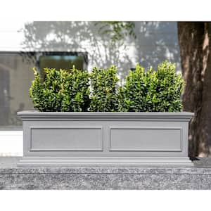 Brixton Series 36 in. Gray Plastic Planter Box