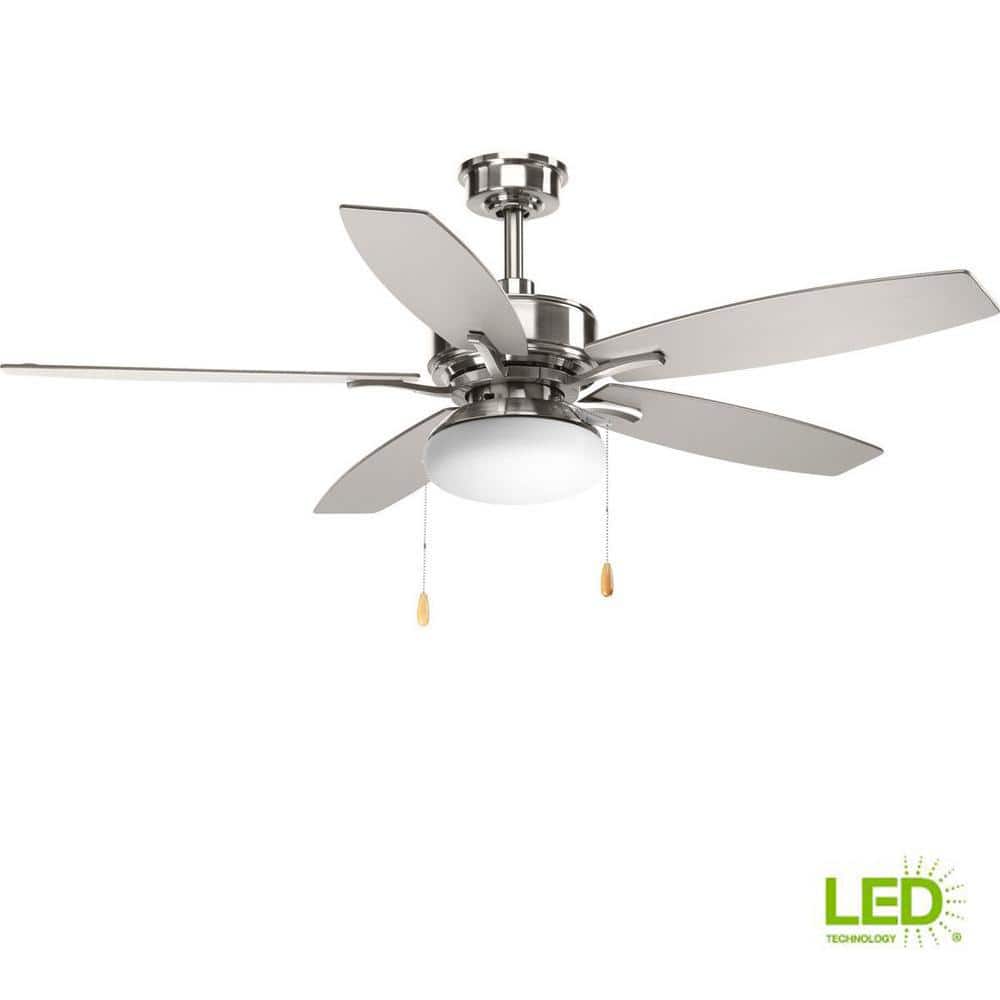 Billows 52" Brushed Nickel Ceiling Fan with LED Light