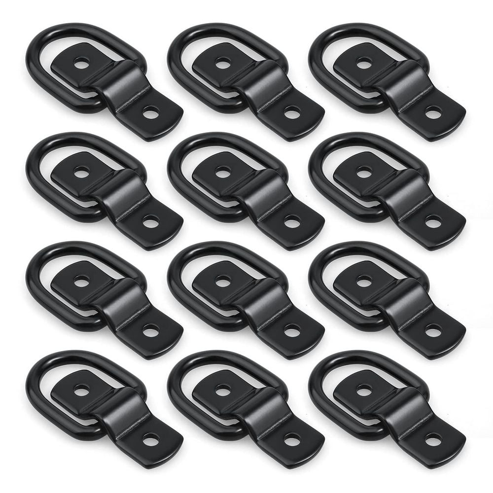12 Pack Heavy Duty Steel D-Ring Tie Down Anchors with Mounting Brackets for Trailers Trucks RVs Boats Motorcycles price history on PriceWatchPro