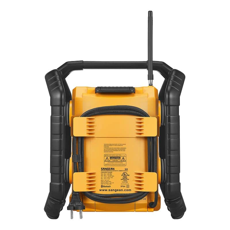 AM/FM/Bluetooth/Aux-In Ultra Rugged Smart Rechargeable Digital Tuning Radio in Yellow