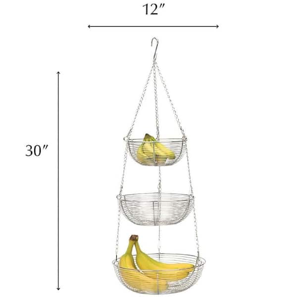 12 in. W x 12 in. D x 30 in. H Copper 3-Tier Hanging Storage