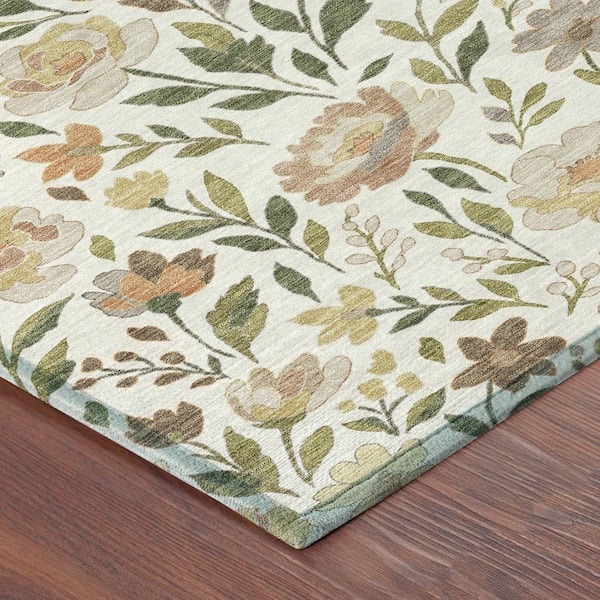 Chantille Machine Washable Indoor/Outdoor Abstract ACN2438 Ivory 2 ft. x 7 ft. Runner Rug