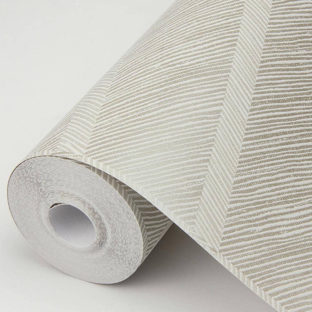 Champagne Chevron Non-Woven Removable Wallpaper
