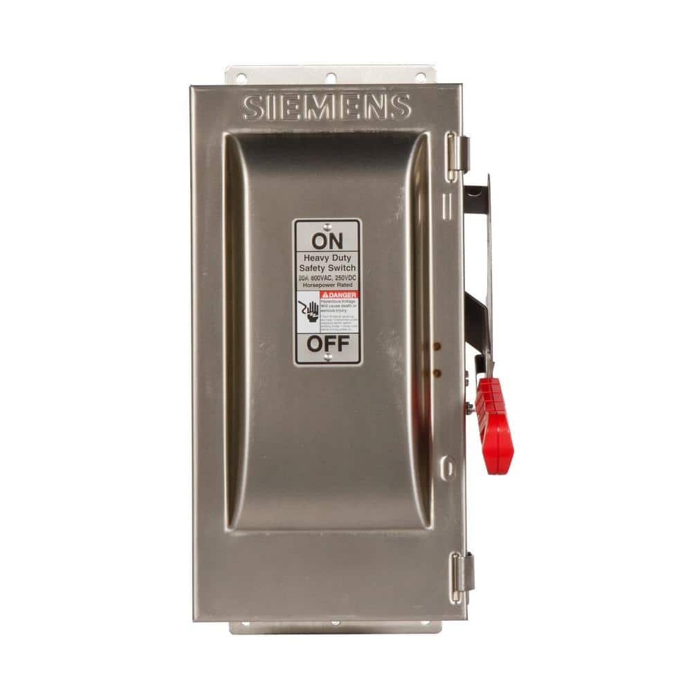Heavy Duty 30 Amp 600-Volt 3-Pole Type 4X Fusible Safety Switch price history on PriceWatchPro