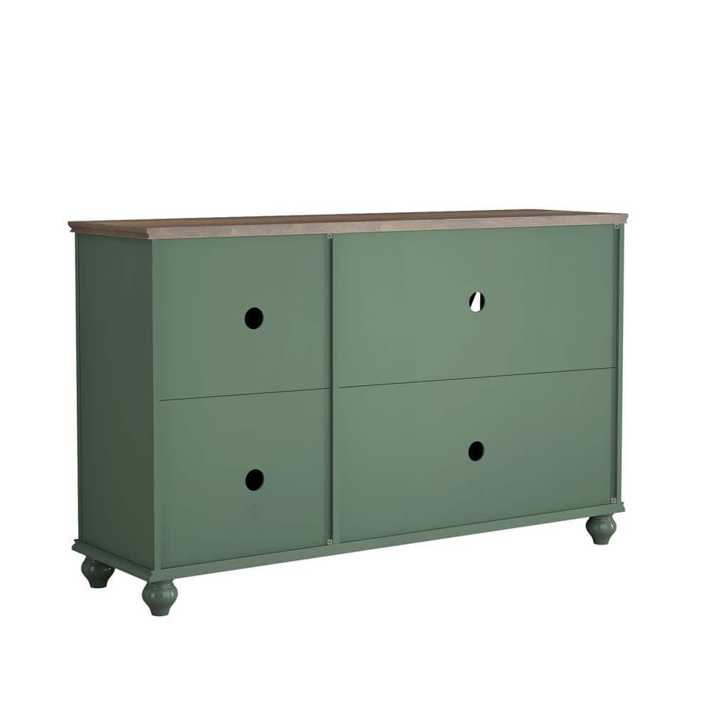 Festivo 55" Green Vintage Wood Sideboard Buffet Cabinet