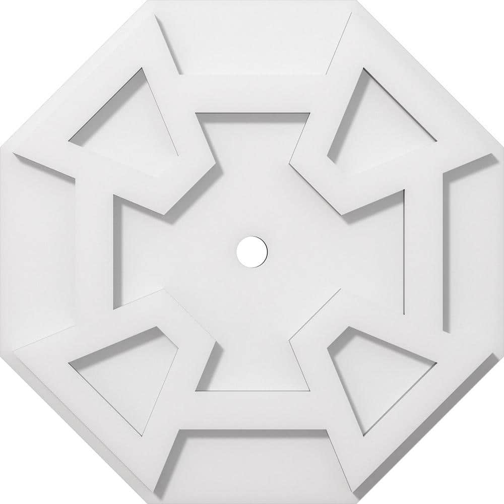 16" White PVC Contemporary Square Ceiling Medallion