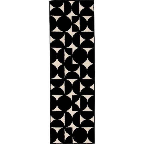 LOOMAKNOTI Tecopa Sevella Blue 2 ft. x 6 ft. 7 in. Geometric Polypropylene Indoor/Outdoor Area Rug